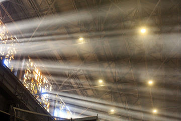 The rays of the sun in an industrial building