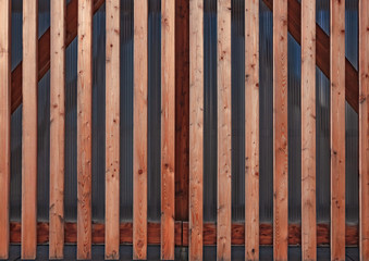 Holzfassade aus Leisten