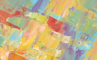 Colorful textured background as abstract wallpaper, pattern, art print, etc. Natural oil paint. High quality details. 