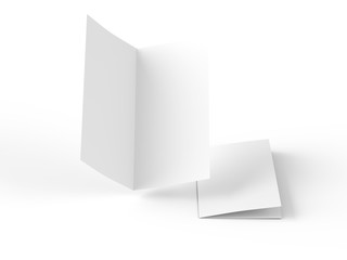 Leaflet folded to DL format - mock up - 3d illustration