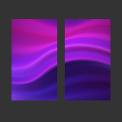 Vector abstract background. IPhone Wallpaper. Set of blue and lilac wave backgrounds