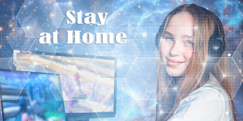 Cybersport,esport. Professional Gamer Plays in Strategy Video Game on Computer. Cyber ??Games...