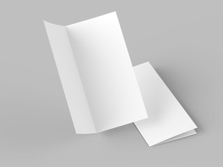 Leaflet folded to DL format - mock up - 3d illustration