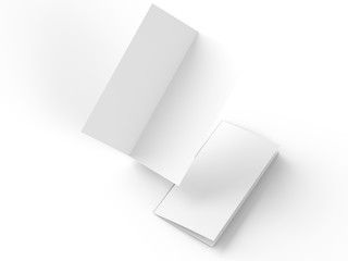 Leaflet folded to DL format - mock up - 3d illustration