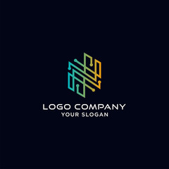 Letter N logo design template, abstract technology dot connection logo design - EPS10 vector illustration format - Vector