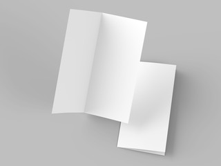 Leaflet folded to DL format - mock up - 3d illustration