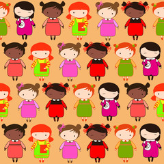 seamless pattern with children