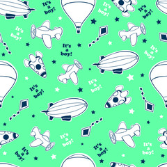 seamless pattern with baby toys