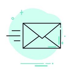 Sending Mail Vector Flat Icon Graphic