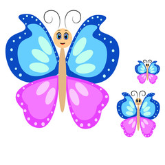 cute colorful butterfly cartoon illustration