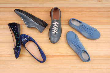 assortment of female summer footwear