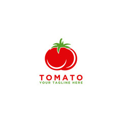 Tomato Design Logo. Isolated vegetables. Vector illustration.