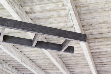 Fragment of a new veranda with lanterns