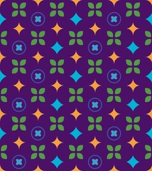 Bright colors of seamless pattern with  pattern and leaf.