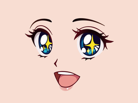 Beautiful woman anime face Royalty Free Vector Image