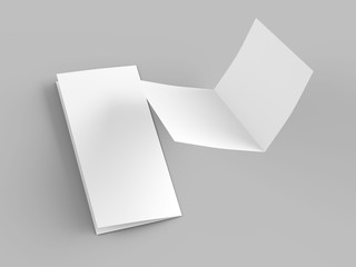 Leaflet folded to DL format - mock up - 3d illustration