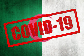 Fototapeta premium National flag of Algeria. Grungy effect.