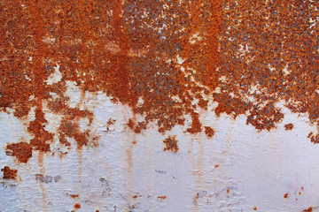 Old rusty metal with ragged silver paint. Close-up. Background. Texture.