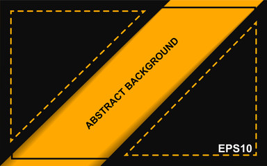 Fototapeta premium Abstract yellow and black shapes overlapping layers on black background. Vector design template for use modern cover, technology banner, business advertising, card corporate, wallpaper, brochure