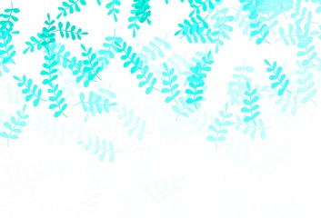 Obraz premium Light Green vector doodle template with leaves.