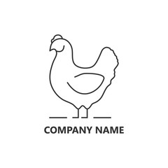 Fototapeta na wymiar Chicken logo vector illustration isolated on white. 