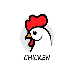 Obraz premium Chicken logo vector illustration isolated on white. 