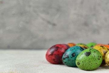 Easter eggs on a grey background