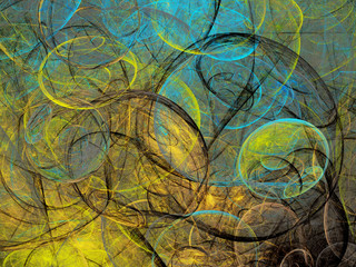 yellow abstract fractal background 3d rendering illustration