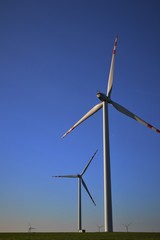 wind turbine against blue sky