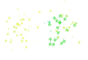 Light Green, Yellow vector doodle backdrop with sakura.