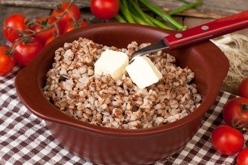 Buckwheat porridge with butter - healthy eating