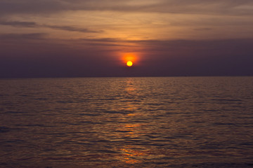 Obraz premium Sunset at Long Beach on Koh Lanta, Thailand, Asia