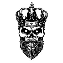 skull army with snake vector illustration