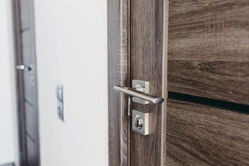 stylish doorknob and door in a design apartment