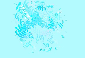 Light Blue, Red vector natural artwork with leaves.