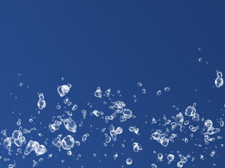 water drops in blue green background