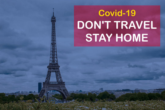 Don't travel, stay home, Self isolation. Stop coronavirus. Home quarantine from Covid-19 concept image