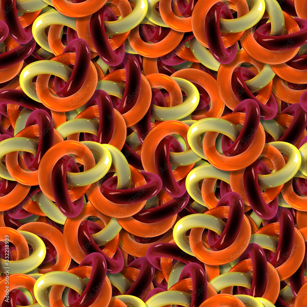 Canvas Prints seamless realistic 3d pattern. abstract background for design from torus. the figure is a tor.