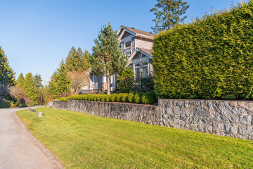 Houses in suburb at Summer in the north America. Luxury houses with nice landscape.