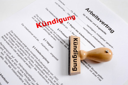 K&uuml;ndigung von Arbeitsvertrag und Arbeitsplatz