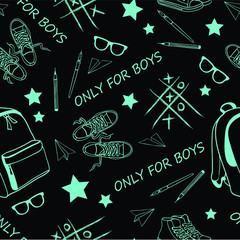 seamless pattern with elements  for boys