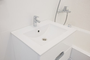 stylish bathroom with designer interior