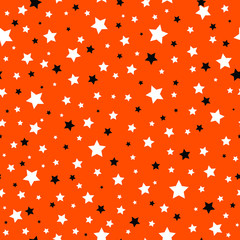 Halloween seamless pattern with black and white stars