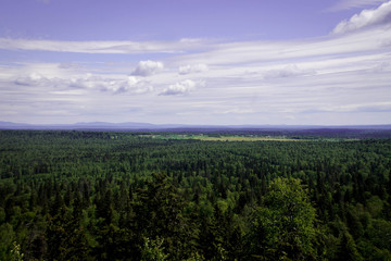 landscape with mountains and clouds