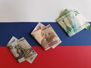 background of economy and finance with Russian money