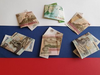 background of economy and finance with Russian money