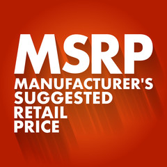 MSRP - Manufacturer's Suggested Retail Price acronym, business concept background