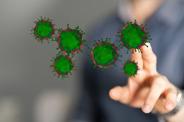 Coronavirus abstract background. protection Genetics Bacteriological Microorganism..