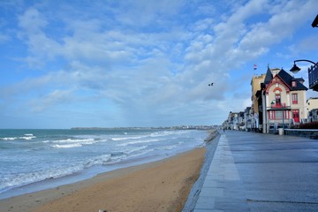 Beautiful view on the saint-malo coast in Brittany. France