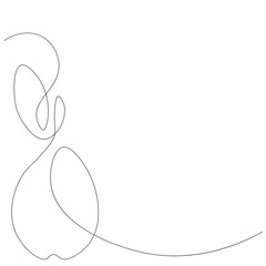 Pear fruit line drawing, vector illustration
